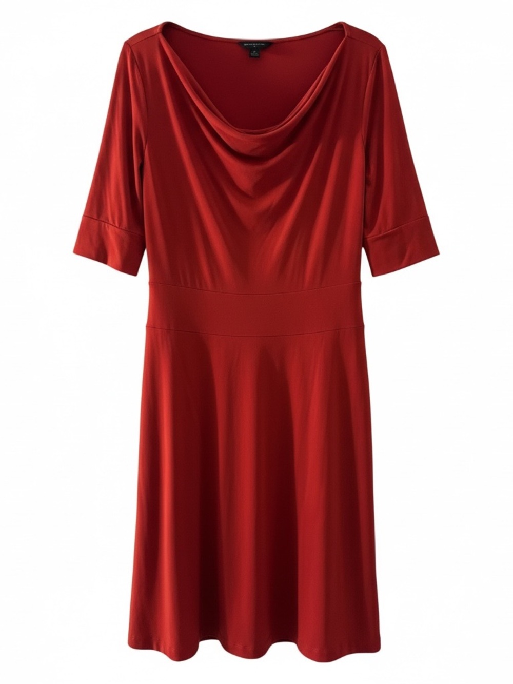 Banana Republic Orange Cowl Neck Fit & Flare Midi Dress Sz 12